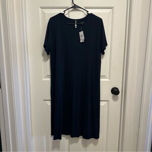 J Jill Wearever Collection Navy Blue TShirt Dress Size Large Tall